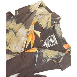 Steve And Barry's Hawaiian Men's Shirt Short Sleeve XL ‎ Floral and Leaves